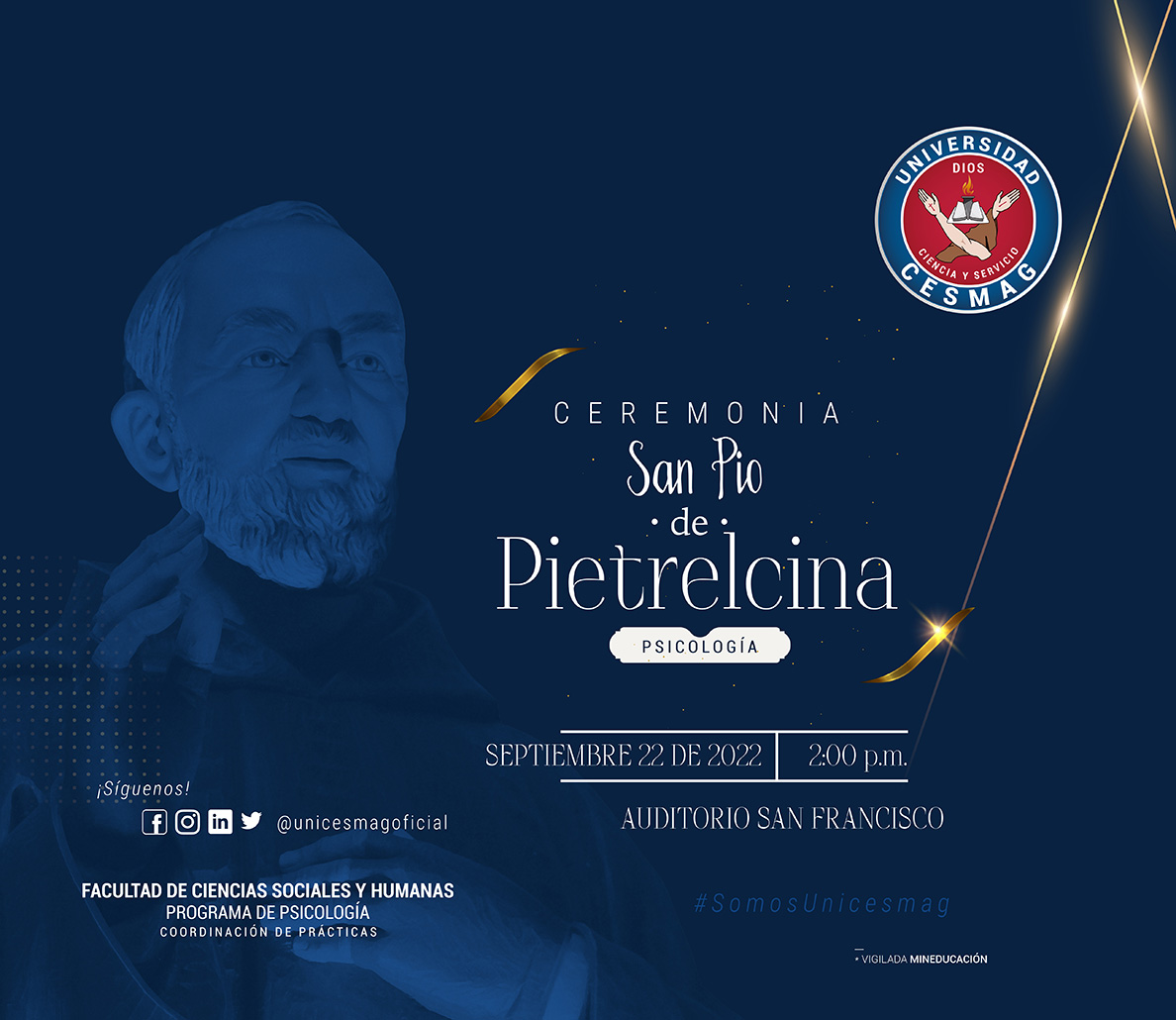 Ceremonia San Pio de Pietrelcina Psicología 2022
