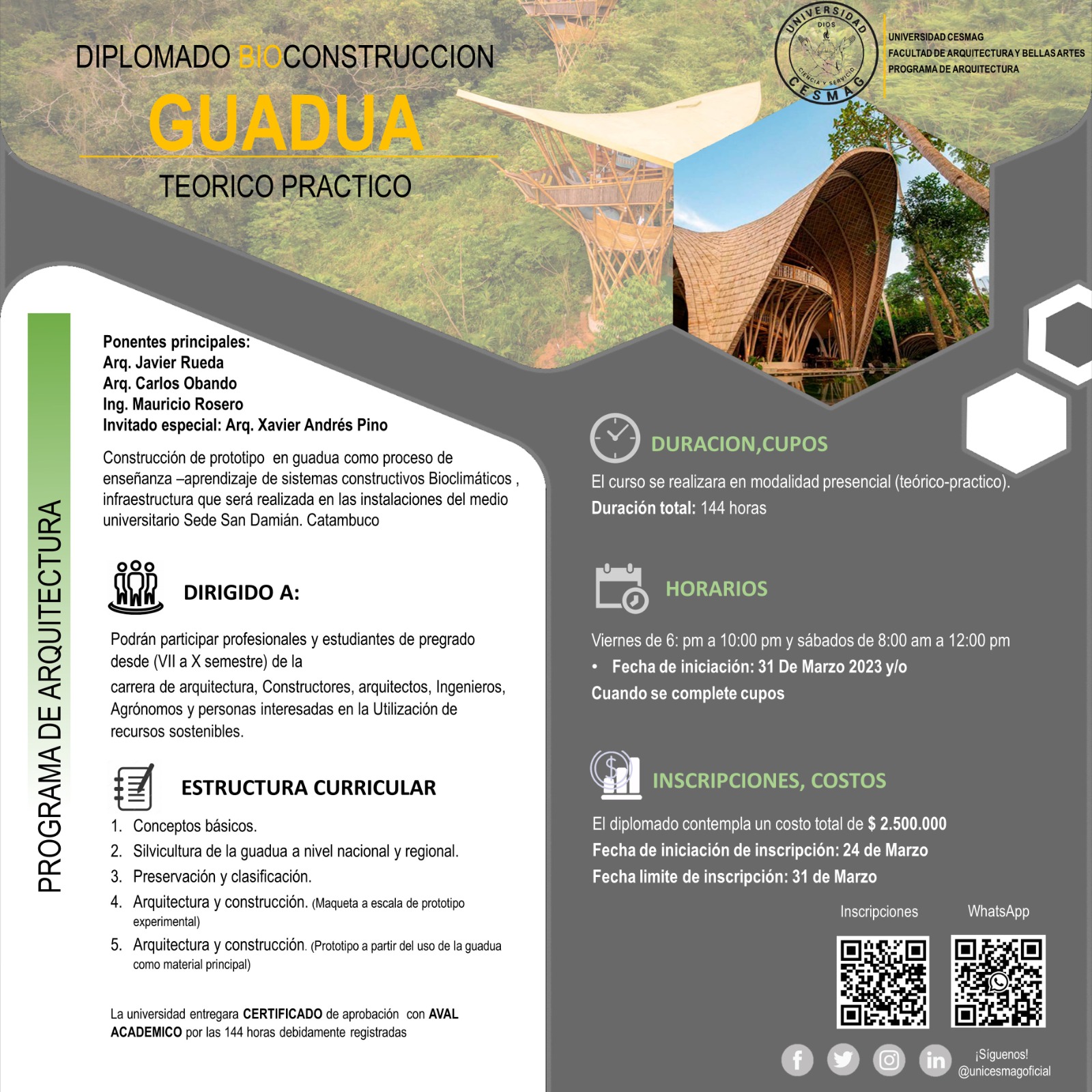 Diplomado en Bioconstrucción en Guadua